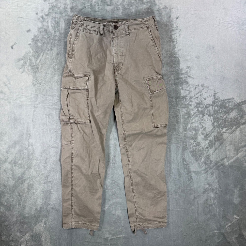 American Eagle Flex‎ Cargo Pants Men's Size 28x30 Beige Gray Utility Pants